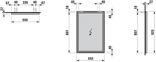 Laufen Spiegel FRAME 25 550x25x825 mit Aluminiumrahmen glanzeloxiert – Bild 2