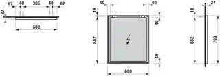 Laufen Spiegel FRAME 25 600x25x700 mit Aluminiumrahmen glanzeloxiert – Bild 2