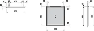 Laufen Spiegel FRAME 25 650x25x700 mit Aluminiumrahmen glanzeloxiert – Bild 2