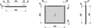 Laufen Spiegel FRAME 25 800x25x700 mit Aluminiumrahmen glanzeloxiert – Bild 2