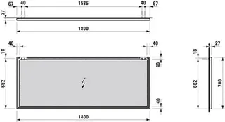 Laufen Spiegel FRAME 25 1800x25x700 mit Aluminiumrahmen glanzeloxiert – Bild 2