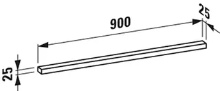Laufen LED-Leuchte horiz. Frame25 25x900x25 für Schalter glanzeloxiert – Bild 3