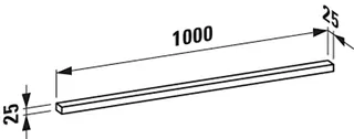 Laufen LED-Leuchte horiz. Frame25 25x1000x25 Sensor-Schalter glanzeloxiert – Bild 3