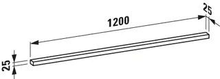 Laufen LED-Leuchte horiz. Frame25 25x1200x25 für Schalter glanzeloxiert – Bild 3