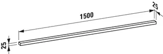 Laufen LED-Leuchte horiz. Frame25 25x1500x25 für Schalter glanzeloxiert – Bild 3