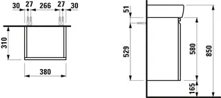 Laufen WTU PRO A 310x380x580 1Tür Scharn.li m.Griffmulde f.WT H811951 multicolor – Bild 2