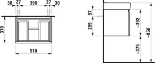 Laufen WTU PRO S 510x370x390 1Schubl 1Innen m. Griffmulde f.WT H818958multicolor – Bild 2