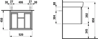 Laufen WTU PRO A 450x520x392 1 Schubl m.Griffmulde f.WT H818952 multicolor – Bild 2