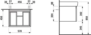Laufen WTU PRO A 450x570x392 1 Schubl m.Griffmulde f.WT H818953 multicolor – Bild 2