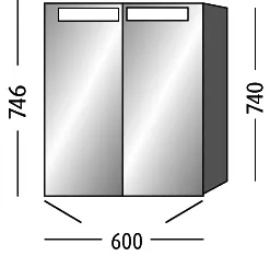 sanibel 5001 Spiegelschrank A16 SD51055 600x746x149mm Linde-Hell – Bild 2