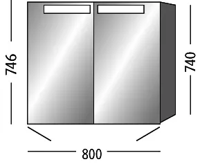 sanibel 5001 Spiegelschrank A16 SD51255 800x746x149mm Linde-Hell – Bild 3