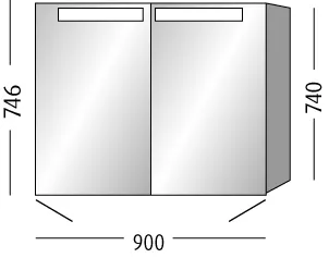 sanibel 5001 Spiegelschrank A16 SD51337 900x746x149mm Eiche-Nebraska – Bild 2