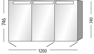 sanibel 5001 Spiegelschrank A16 SD51637 1200x746x149mm Eiche-Nebraska – Bild 2