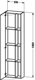 Duravit Hochschrank DuraStyle 240x500x1800mm 1 Tür, TA li., weiß matt/weiß matt – Bild 4