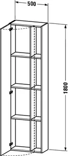 Duravit Hochschrank DuraStyle 240x500x1800mm 1 Tür, TA li., basalt matt/basalt matt – Bild 4