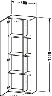 Duravit Hochschrank DuraStyle 240x500x1400mm 1 Tür, TA li., basalt matt/basalt matt – Bild 4
