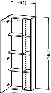 Duravit Hochschrank DuraStyle 240x500x1400mm 1 Tür, TA li., basalt matt/basalt matt – Bild 5