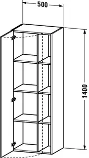 Duravit Hochschrank DuraStyle 360x500x1400mm 1 Tür, TA re., basalt matt/basalt matt – Bild 3