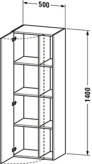 Duravit Hochschrank DuraStyle 360x500x1400mm 1 Tür, TA re., basalt matt/basalt matt – Bild 4