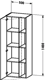 Duravit Hochschrank DuraStyle 360x500x1400mm 1 Tür, TA li., basalt matt/basalt matt – Bild 2