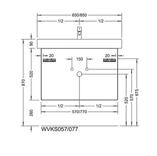 sanibel-Waschtisch-Unterbau 2.0 FLEX WVKS057 570mm breit Schubl/Auszug Weiß Glänzend – Bild 2