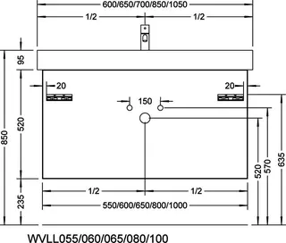 sanibel-Waschtisch-Unterbau 2.0 FLEX WVLL080 800mm breit Schubl/Auszug Weiß Matt – Bild 2