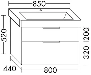 sanibel-Waschtisch-Unterbau 2.0 FLEX WVLL080 800mm breit Schubl/Auszug Weiß Matt – Bild 3