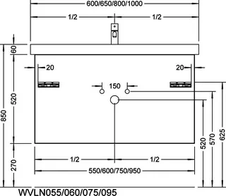 sanibel-Waschtisch-Unterbau 2.0 FLEX WVLN075 750mm breit Schubl/Auszug Weiß Matt – Bild 3