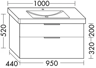 sanibel-Waschtisch-Unterbau 2.0 FLEX WVLN095 950mm breit Schubl/Auszug Weiß Matt – Bild 3