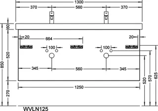 sanibel-Waschtisch-Unterbau 2.0 FLEX WVLN125 1250mm 2 Schubl/2 Auszüge Weiß Matt – Bild 2