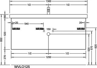 sanibel-Waschtisch-Unterbau 2.0 FLEX WVLO125 1250mm 2 Schubl/2 Auszüge Weiß Matt – Bild 2