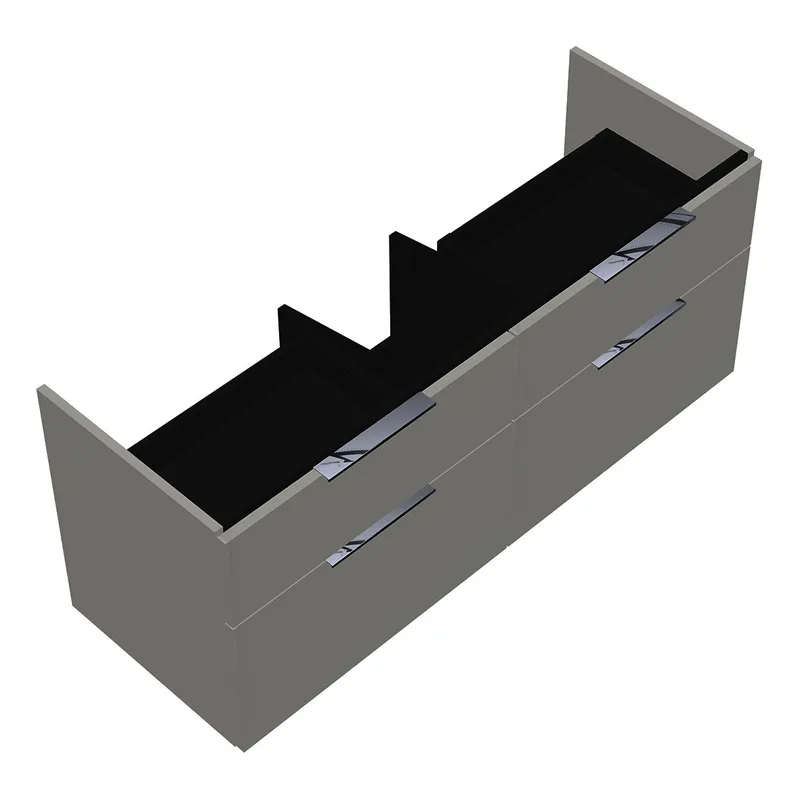 sanibel-Waschtisch-Unterbau 2.0 FLEX WVLO125 1250mm 2 Schubl/2 Auszüge Weiß Glänzend