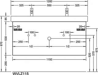 sanibel-Waschtisch-Unterbau 2.0 FLEX WVLZ115 1150mm breit Schubl/Auszug Weiß Matt – Bild 2