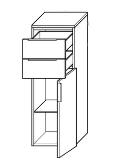 sanibel-Mittelschrank 2.0 FLEX UHIG035R rechts 350x980mm Weiß Matt – Bild 2