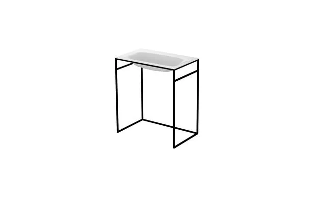 Bette Badmöbel Lux Shape Rahmengestell Waschtisch 60 Q010 Schwarz FStr matt 600x495x890mm