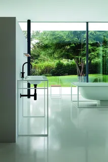 Bette Badmöbel Lux Shape Rahmengestell Waschtisch 60 Q010 Schwarz FStr matt 600x495x890mm – Bild 3