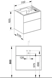 Keuco WUB Edition Lignatur 33340 f. Ker.-Waschtisch 2 Ausz. Eiche – Bild 2