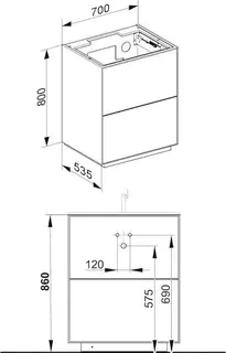 Keuco WUB Standm. Edition Lignatur 33340 f. Ker.-Waschtisch 2 Ausz. Nussb. – Bild 2