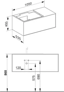 Keuco WUB Edition Lignatur 33341 f. Ker.-Waschtisch L. 1 Ausz. Nussb. – Bild 2