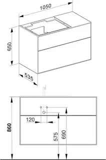 Keuco WUB Edition Lignatur 33341 f. Ker.-Waschtisch L. 2 Ausz. Eiche – Bild 2