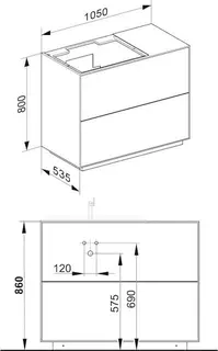 Keuco WUB Standm. Edition Lignatur 33341 f. Ker.-Waschtisch 2 Ausz. Nussb. – Bild 2