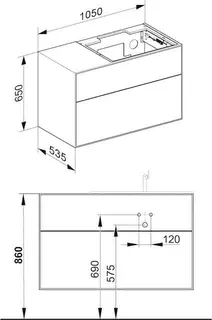 Keuco WUB Edition Lignatur 33341 f. Ker.-Waschtisch R. 2 Ausz. Eiche – Bild 2