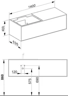 Keuco WUB Edition Lignatur 33342 f. Ker.-Waschtisch L. 1 Ausz. Eiche – Bild 2