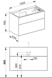 Keuco WUB Edition Lignatur 33350 f. Ker.-Waschtisch 2 Ausz. Nussb. – Bild 2