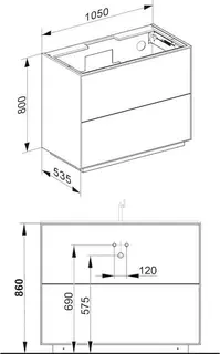 Keuco WUB Standm. Edition Lignatur 33350 f. Ker.-Waschtisch 2 Ausz. Nussb. – Bild 2