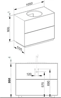 Keuco WUB Standm. Edition Lignatur 33371 f. Vari.-Waschtisch 2 Ausz. Nussb. – Bild 2