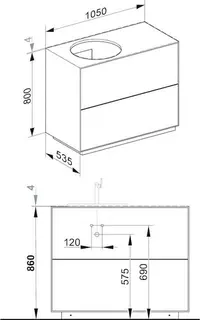 Keuco WUB Standm. Edition Lignatur 33371 f. Vari.-Waschtisch L. 2 Ausz. Eiche – Bild 2