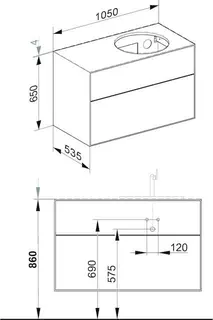 Keuco WUB Edition Lignatur 33371 f. Vari.-Waschtisch R. 2 Ausz. Eiche – Bild 2