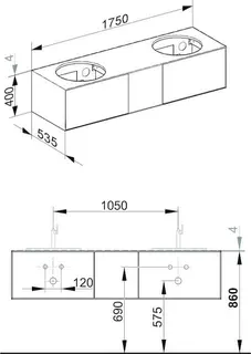 Keuco WUB Edition Lignatur 33373 f. 2 Vari.-Waschtisch 3 FrontAusz. Eiche – Bild 2
