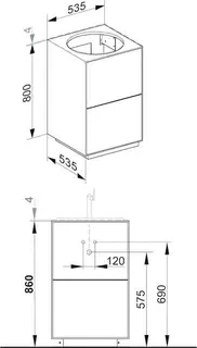 Keuco WUB Standm. Edition Lignatur 33374 f. Vari.-Waschtisch 2 Ausz. Eiche – Bild 2